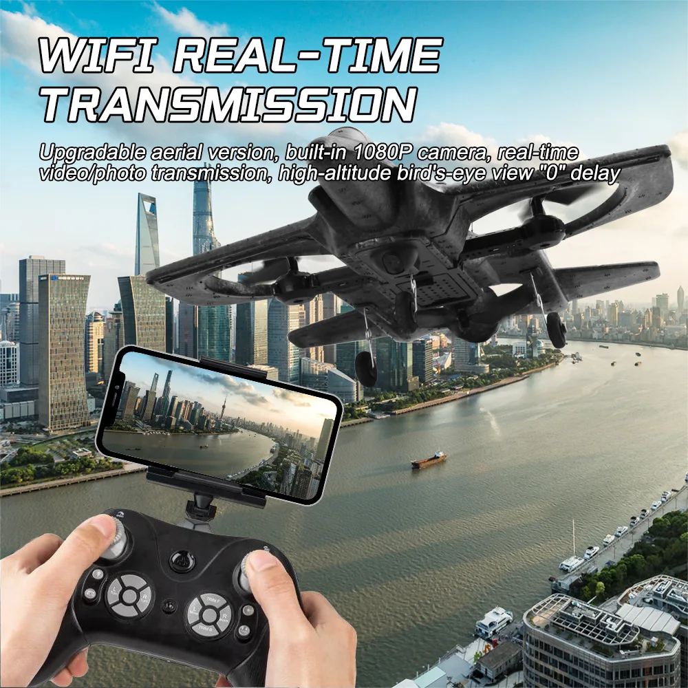 Aijh Aero Jet Rc Airplane Foam Ucak Flying Jet Toy With 1080p Camera