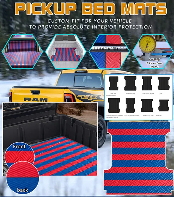 ARTES Extra Thick 4' X 8' Durable All-Weather Protection Trim to Fit Design  Classic Rubber Cargo Liner Truck Bed Mat factory