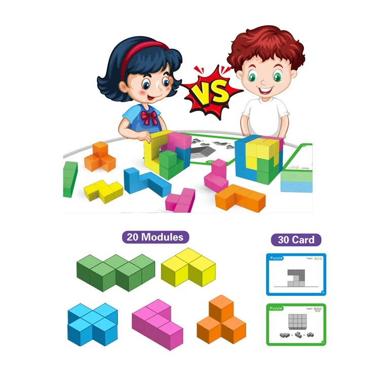 Newest Intelligent Challenge Block Game 40pcs 10 Play Methods Balance Play Building Block Board Game