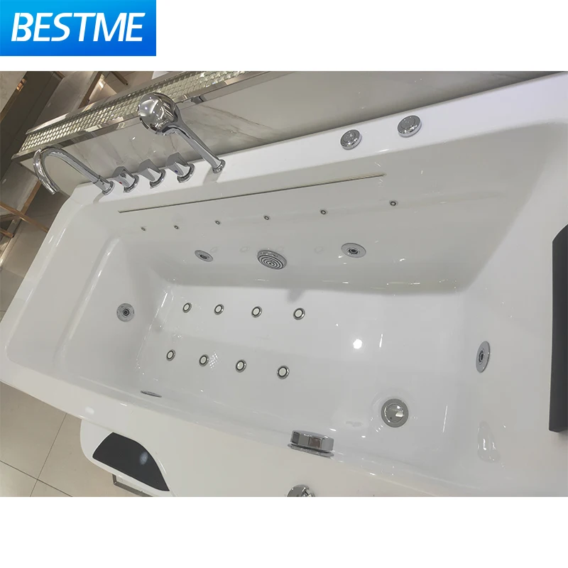 Best Design Hotel Use Step Type Hotel Shower Combo Massage Bath Personal Use Indoor Bubble Bath Underwater Lights Spa Bathtubs