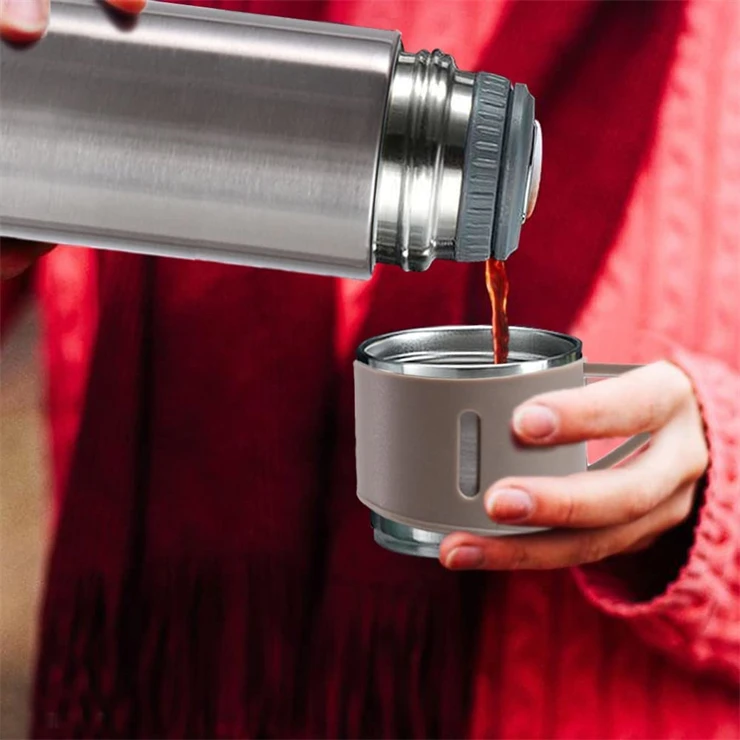Water Flask Vacuum Insulated Bottle with Cup for Coffee Stainless Steel Thermo Set 500ml