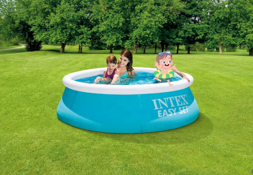 Intex 28101 Inflatable Above Ground Outdoor Easy Set Swimming Pool