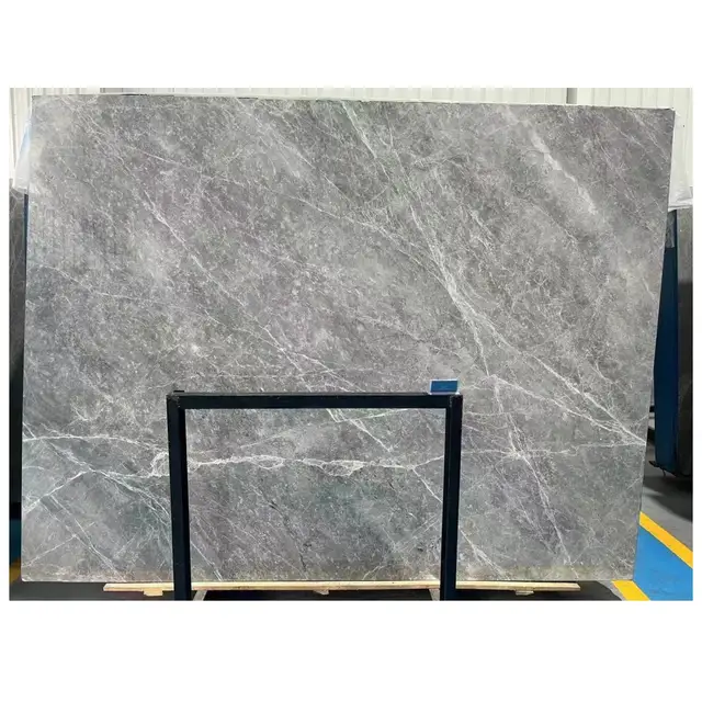 Luxury Grey marble sheet Natural Stone polished glazed marble stone slab wall tile for Background Wall and Floor