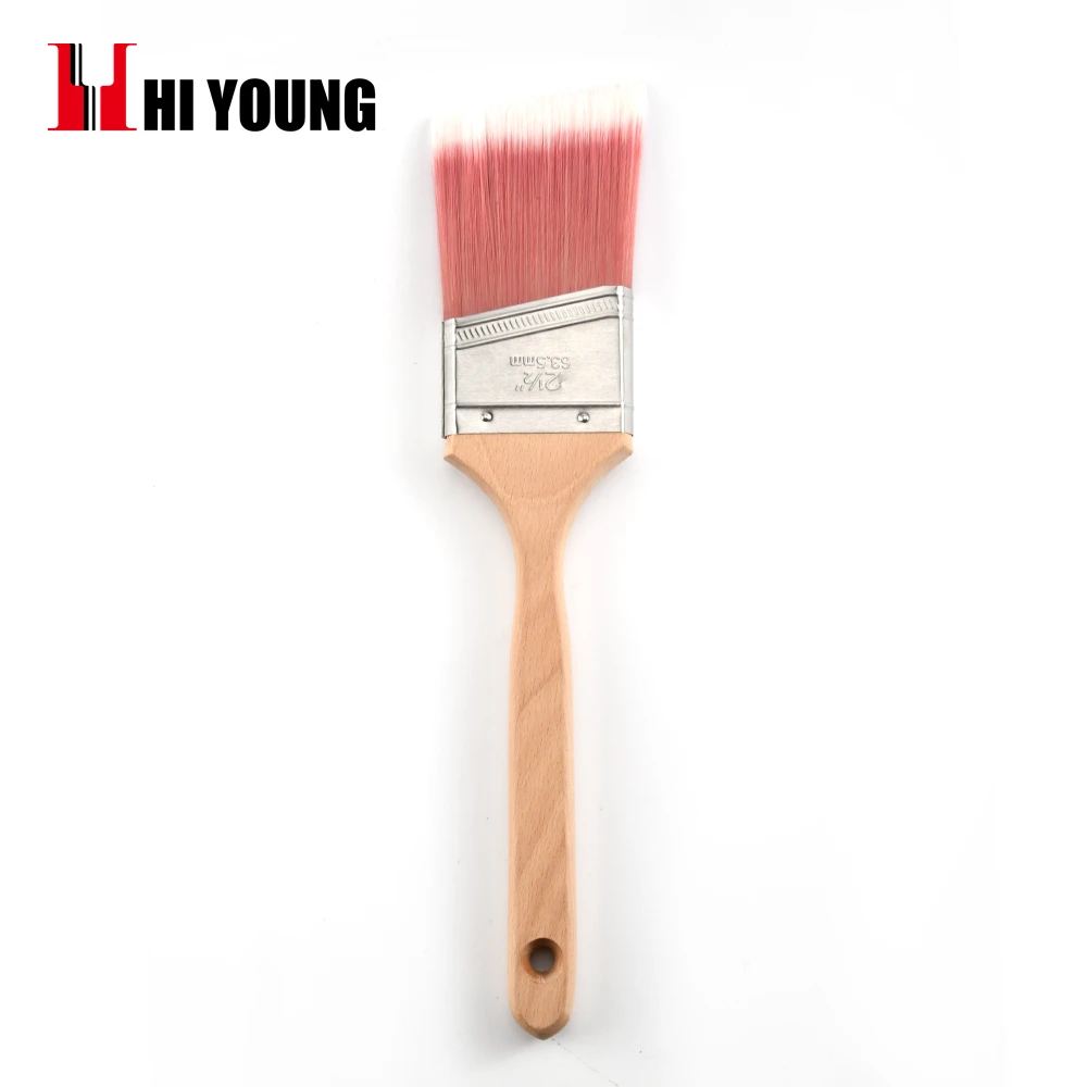 Customize Angle Tapered Filament Long Wooden Handle Paint Brush Buy