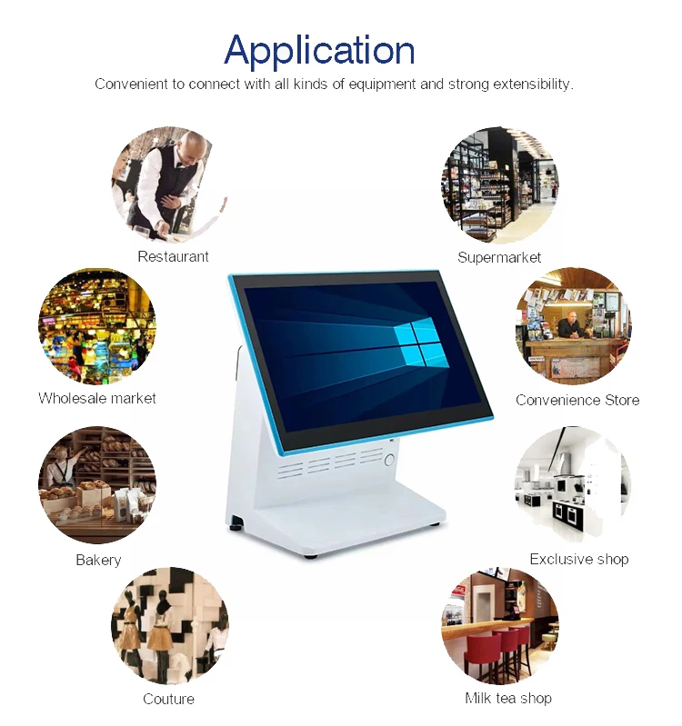 RUINAI RN-U6 Windows/Android POS Terminal I3/I5/I7 CPU 15.6