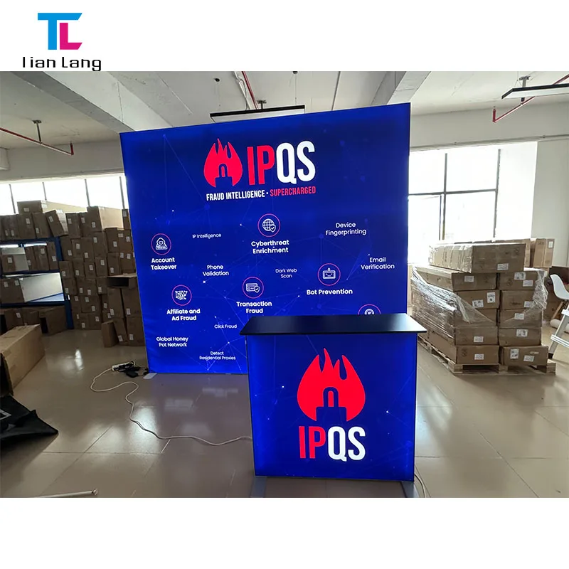 9.84x8.2ft Aluminum Profile Double Sides Polyester SEG Silicon Frameless Free Standing Backlit Fabric LED Lightbox