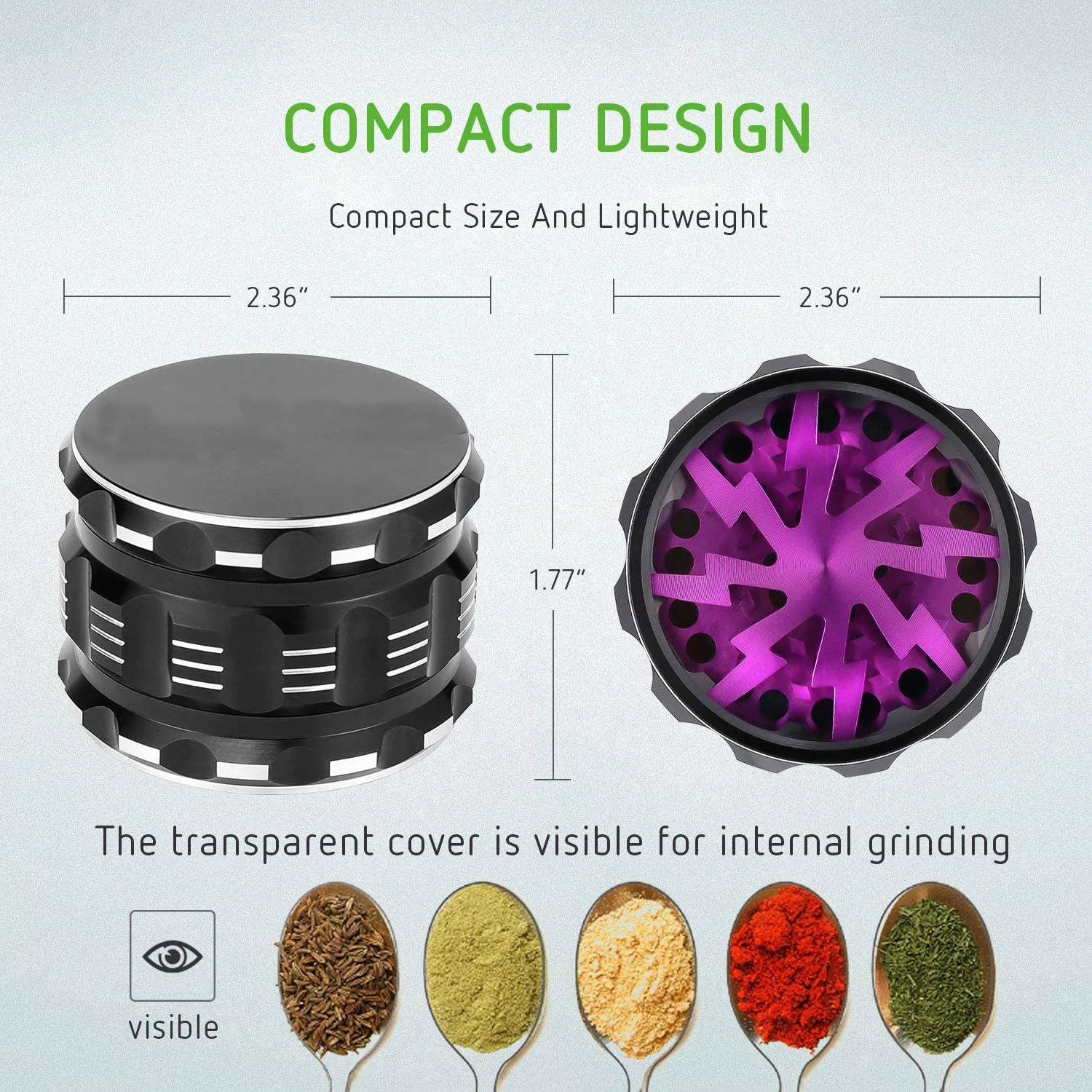 Easy to Use Different Color Available Superior 2.5 Inch Aluminium Herb Grinder