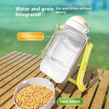 Eco-Friendly Solid Pattern Plastic Dog Water Cup Food Bowl Large Capacity Portable Ton Ton Barrel Integrated Pet Bowls & Feeders