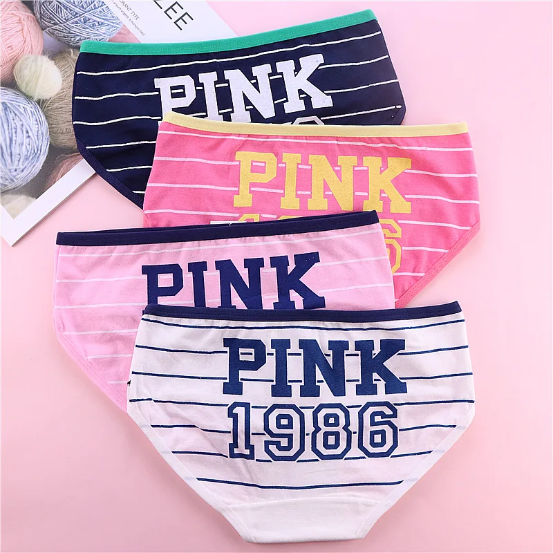 Ropa interior estampada de algodón orgánico 100% con diseño personalizado, ropa interior transpirable para mujer, bragas rosas sexis Xxl para mujer con_voghion.com