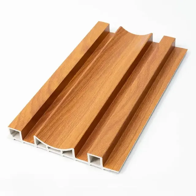 Factory Indoor Decor Wood Plastic Composite PVC Coating Cladding Fluted Wall Board WPC Interior Wall Panel