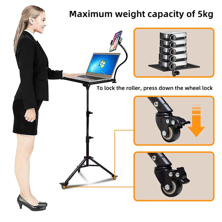 Fotopro Universal Adjustable Portable 180 Degrees Rotation Holder Projector Laptop Tablet Computer Tripod Stand