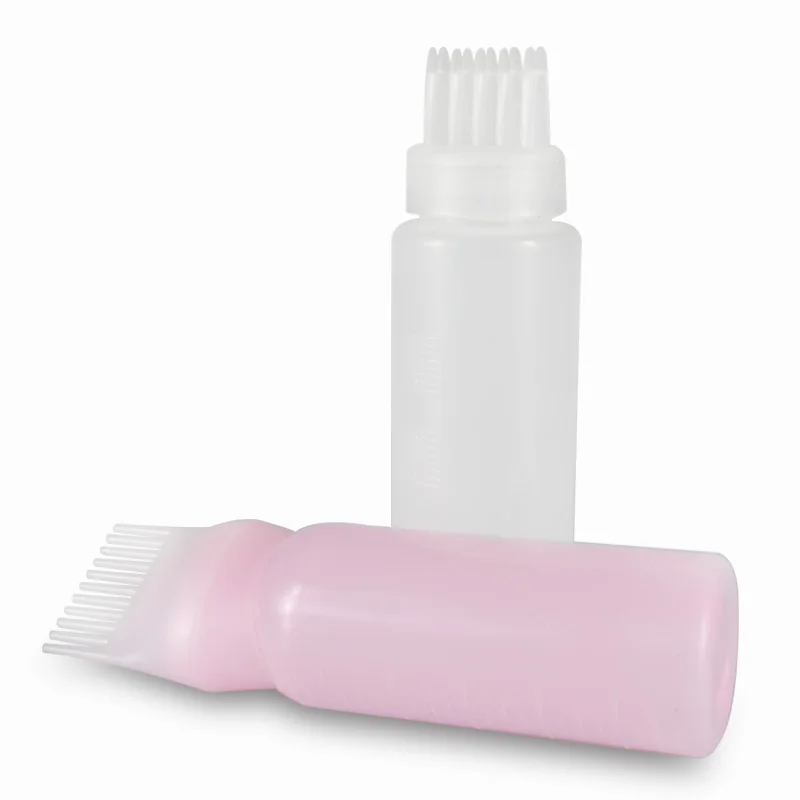 Professional 200ml Custom Eco Friendly PP Plastic Salon Hair Comb and Brush Squeeze Applicator Bottle for Oil Comb Applicator