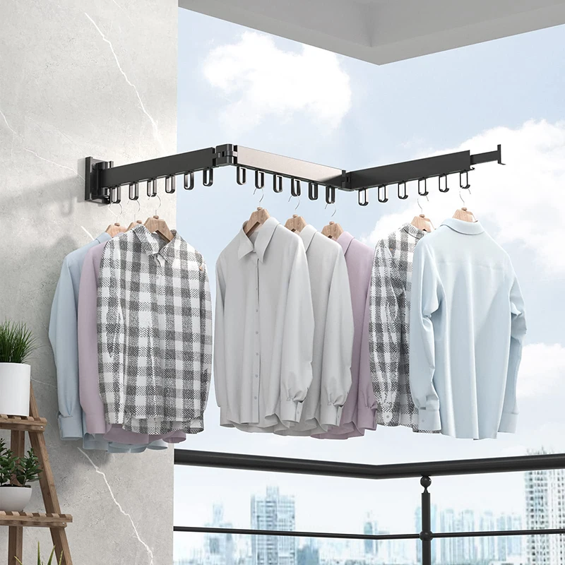 Folding Clothes Hanger Wall Mount Space Saving Solutions