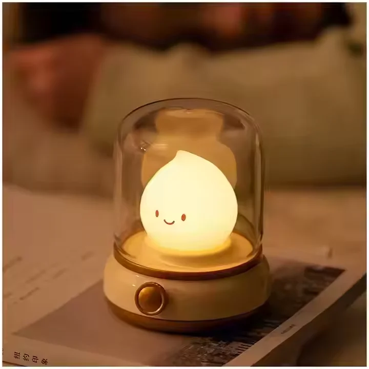 Creative Mini Kerosene Style LED Candle Night Light USB Charging Warm White ABS Decorative Lamp Bedroom Table Ornament
_voghion.com