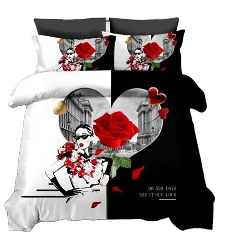 3d Flower Printed Floral bts Design Printing Comforter Cover Bedding Sheet