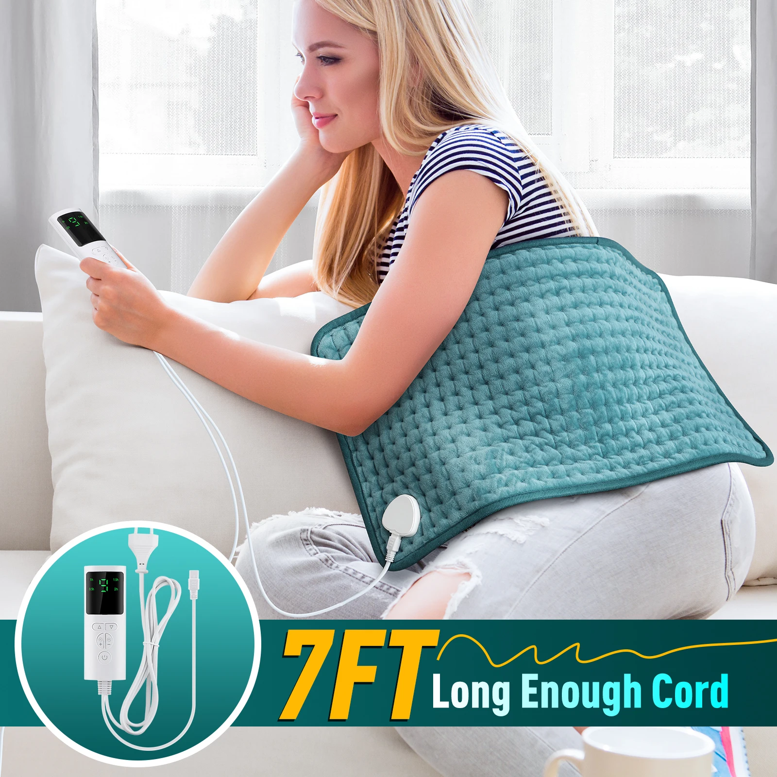 Auto Shut off 12 X 24 Heated Massage Belt for Body Relief Electric Pain Relief on Back Shoulder Neck Knee Leg Massager Features