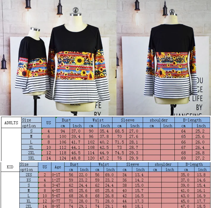 
 MM-090 Новая мода в черной и белой расцветке, в наличии; Платье в полоску и желтого цвета с принтом «Подсолнух», футболки с длинным рукавом Bobo choses для «mommy and me», снижение цен, модная одежда  