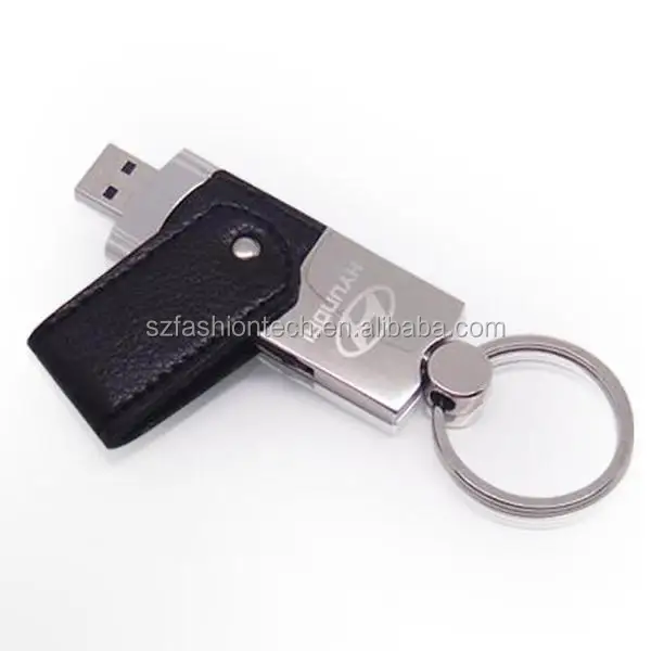 Custom logo leather keychain memorias usb flash drives real capacity pen drive 16GB 32GB - ANKUX.COM