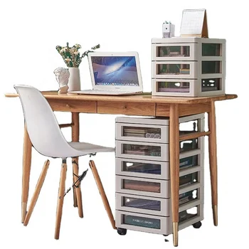 Hot Sale Large Capacity Transparent Movable Storage Cabinet Plastic Drawer Makeup Office File Organizer for Home Use Living Room