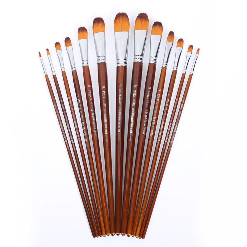 Buy Bomeijia 9pcs Artist Paint Brush Round Pointed Flat Oblique