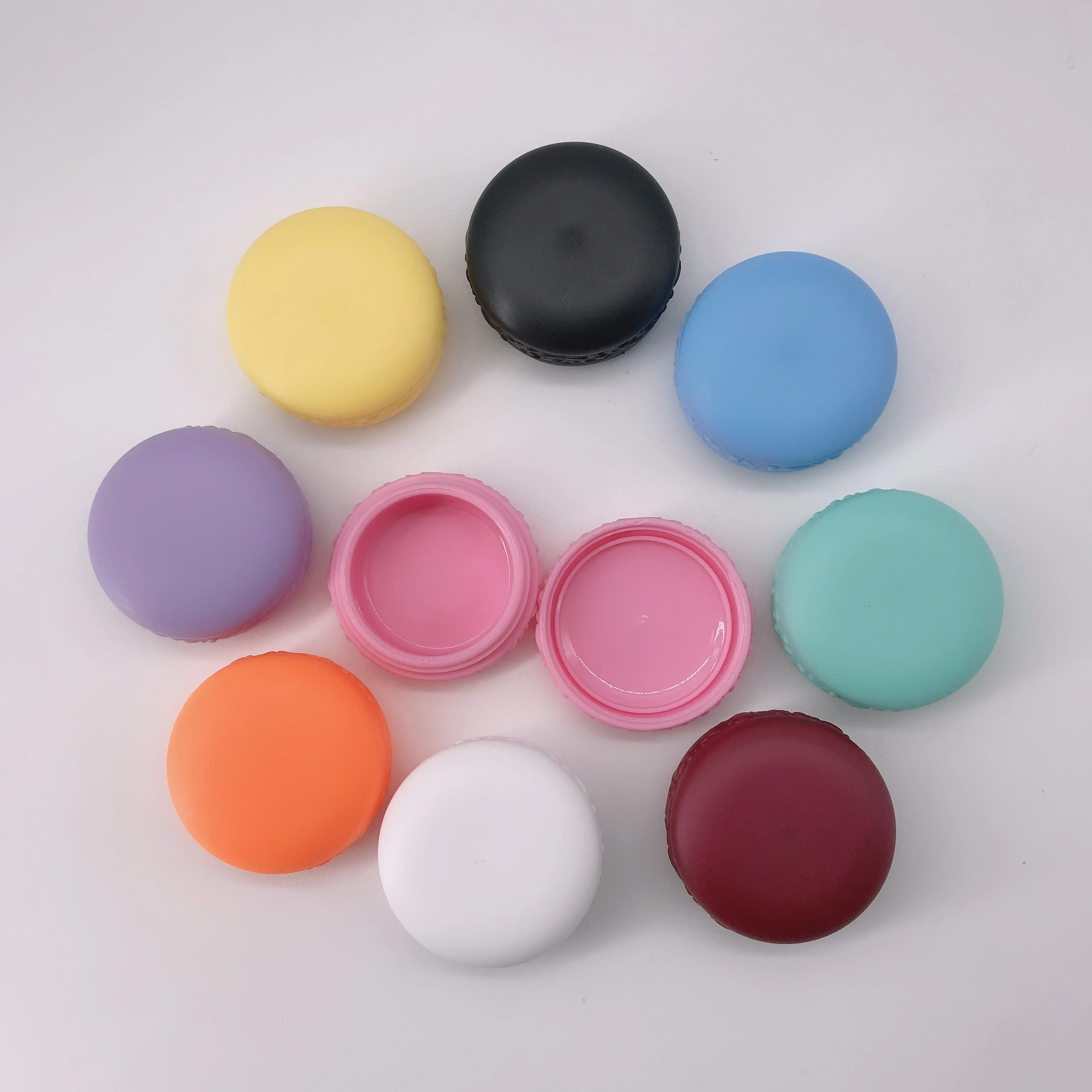 product 5ml 10ml macaron colorful cute cosmetic container 10g lip balm jar plastic macaron eye cream jar-26