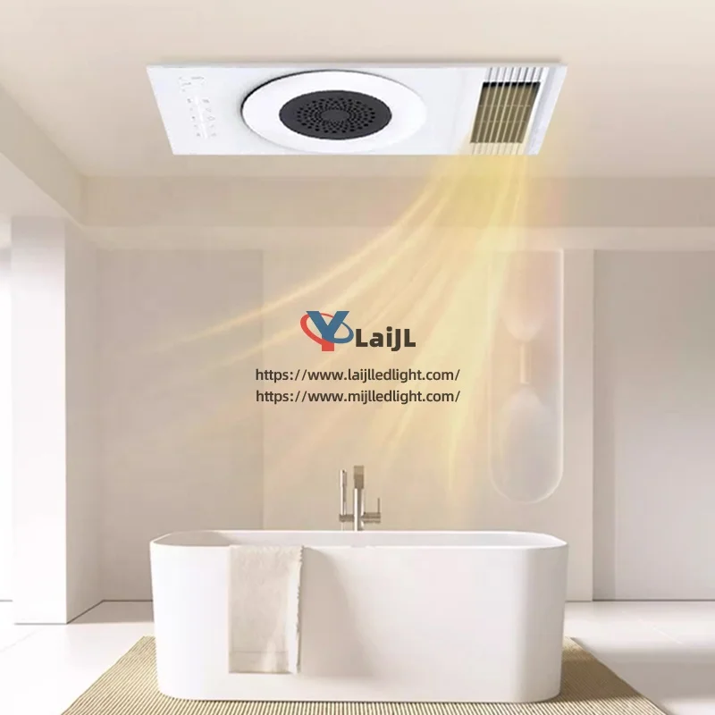 Modern Ultra-thin Bathroom Ceiling Exhaust Fan Heat Lamp With Light