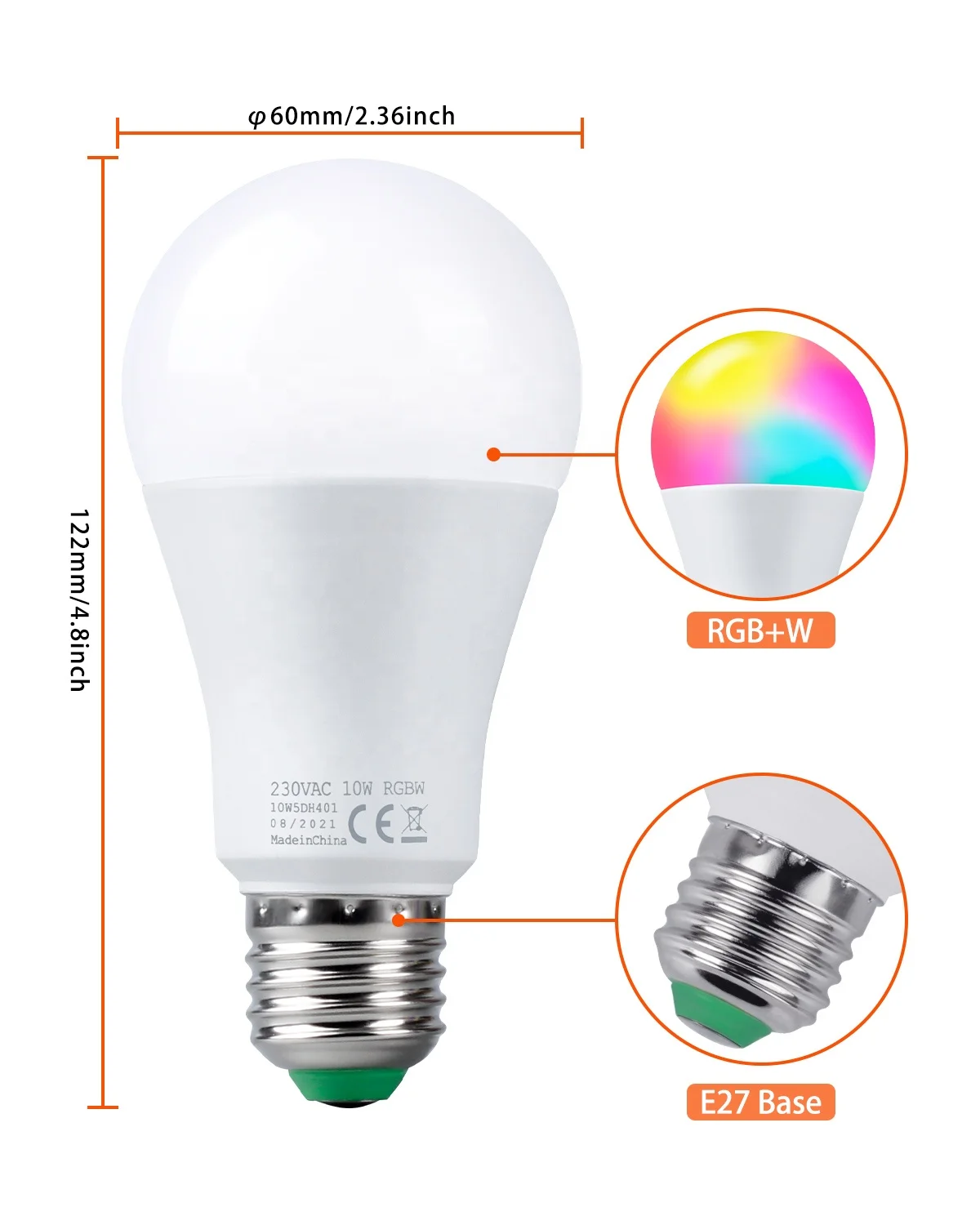 DUSKTEC 2 шт. Amazon популярная WiFi Светодиодная лампа 10 Вт RGB с регулируемой яркостью 110 В 220 e27 B22 инфракрасная функция памяти умные светодиодные