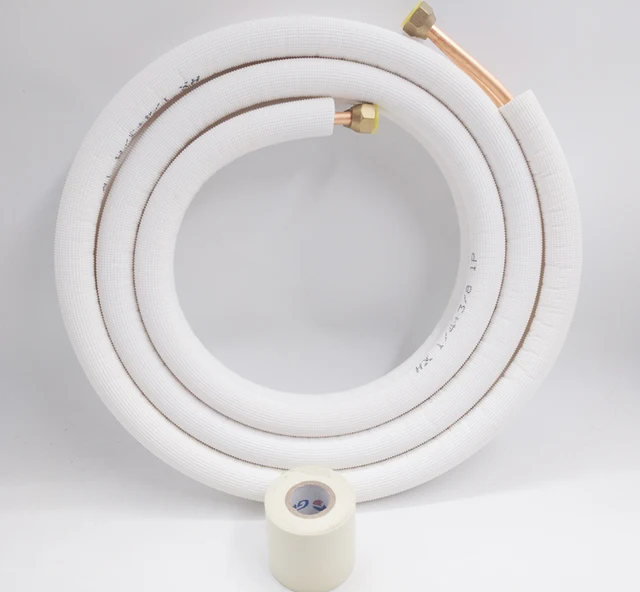 Air conditioner Copper Pipes With Fireproof PE Insulation Pre Insulated Copper Tube