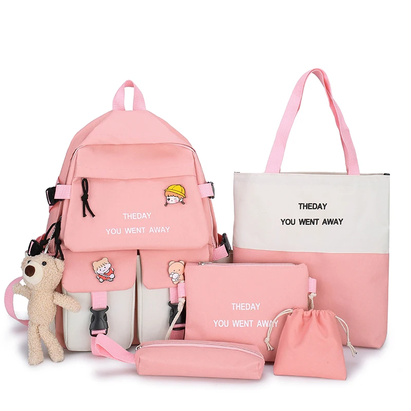  ZOEO Pink Abstract Pineapple Kids Backpack Set Boys Girls  Preschool Backpacks for School Bags Kindergarten BookBag Sets with Lunch  Box