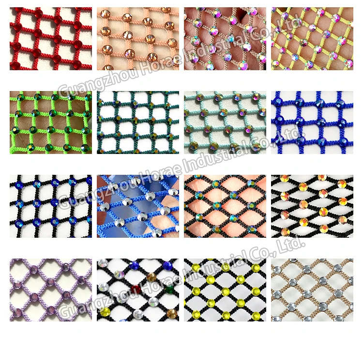 N001 Customized SS8 Crystal Stretch Mesh Fabric for Dress