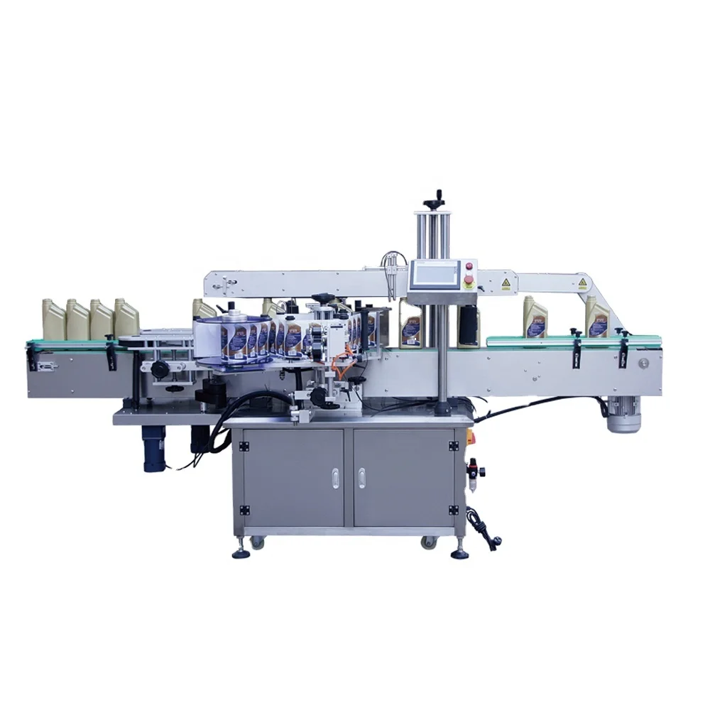 Автоматическая Вертикальная двухсторонняя пластиковая машина для нанесения этикеток на плоские бутылки
