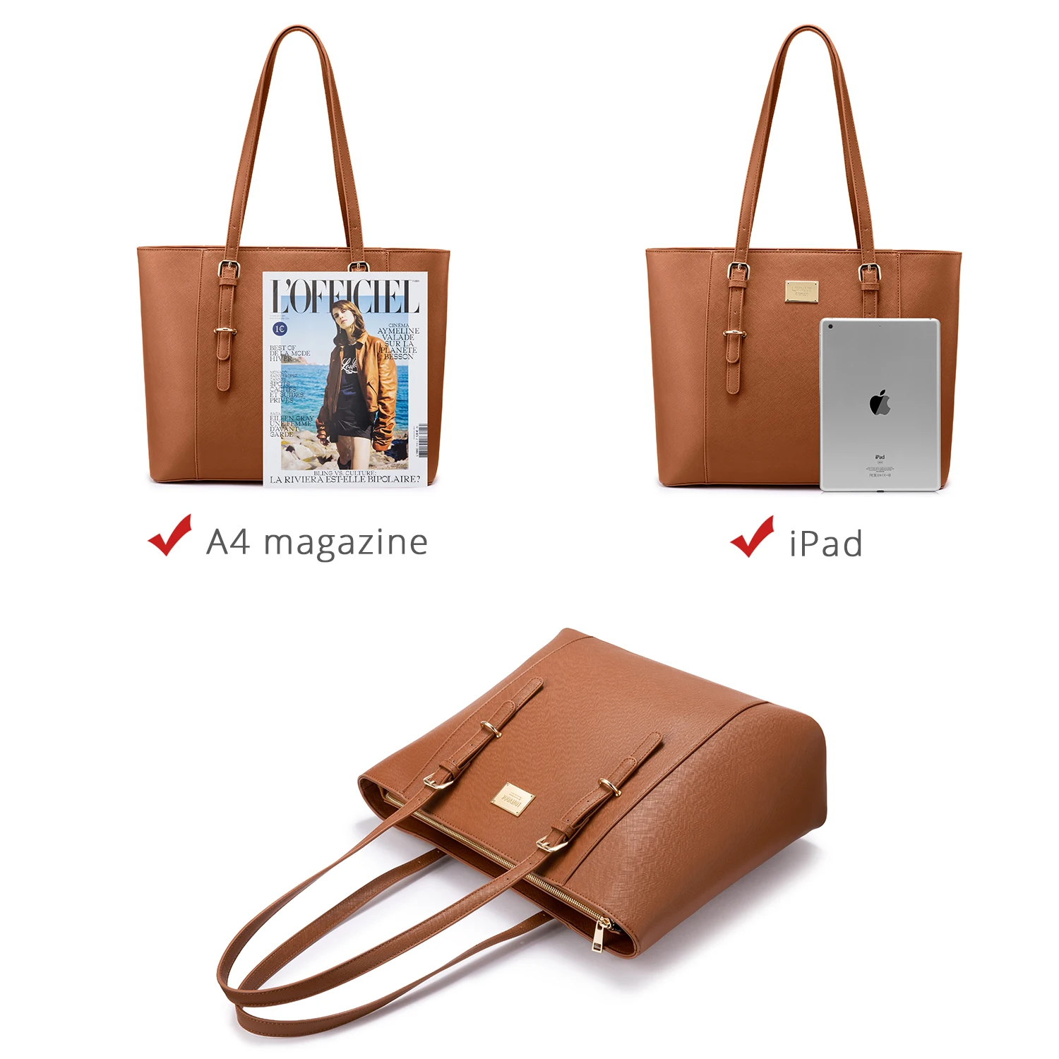 Lovevook 2022 Fashion Pu Leather Laptop Handbag For Ladies Large 15.6 ...