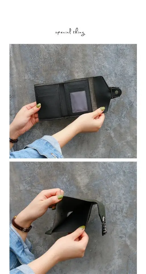 Женский клатч 2021, кошелек, кожаный женский кошелек, Маленький милый кошелек из искусственной кожи тройного сложения, держатель для карт, короткий кошелек для женщин