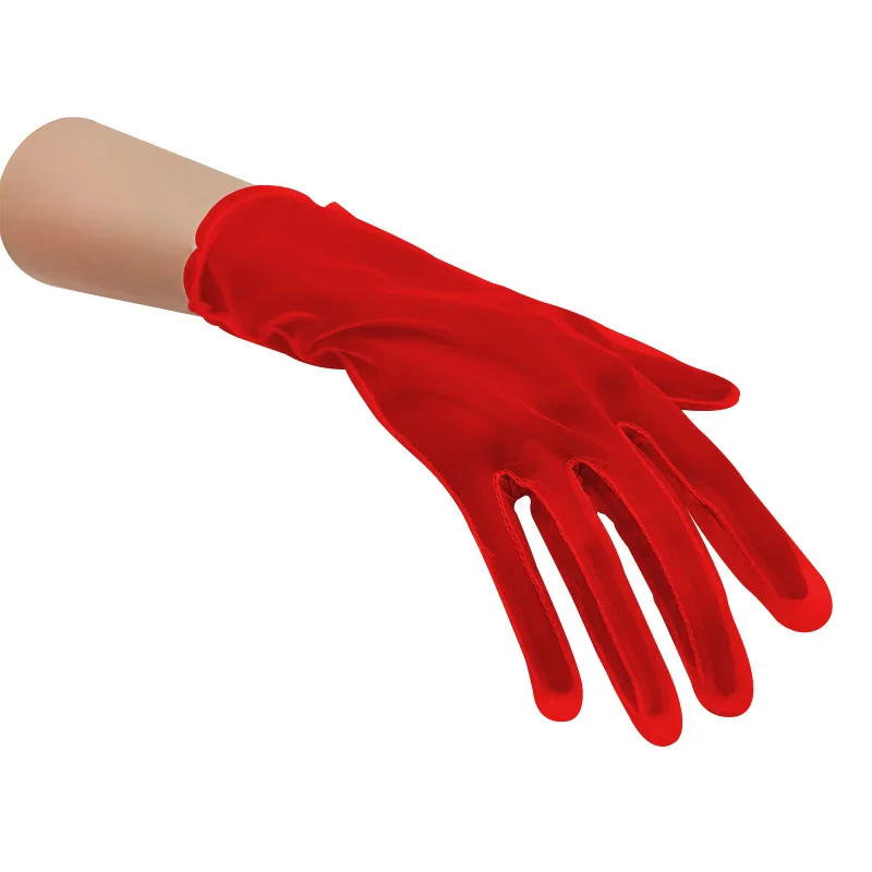 Однотонные прозрачные варежки с закрытыми пальцами сексуальные тюлевые перчатки ультратонкие женские короткие для этикета