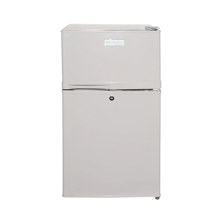80L Factory Two Door Fridge Mini Size Upright Home Double Door Mini Fridge with Freezer Compartment