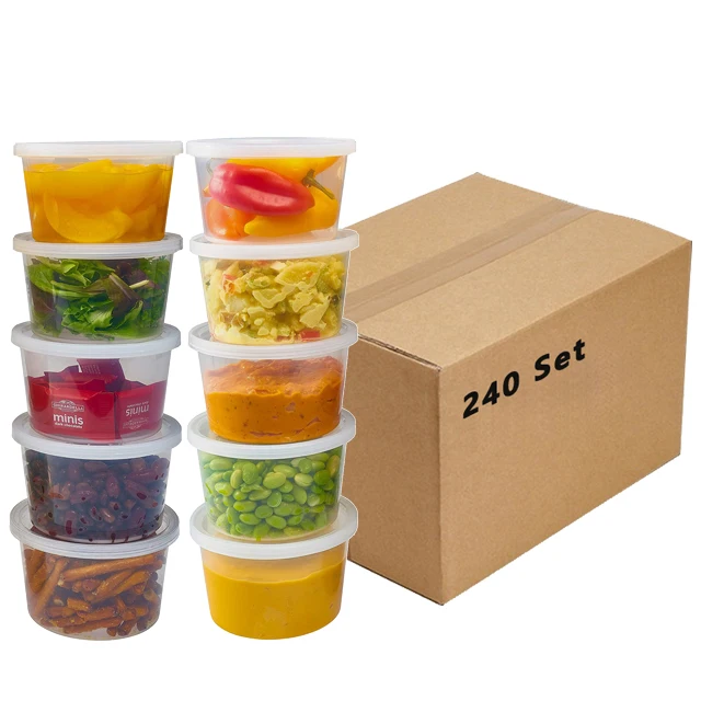 8 Oz Plastic Pp Clear Round Soup Deli Food Container Leakproof Food ...