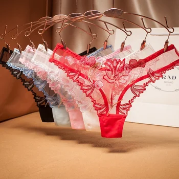 Transparent Woman Underwear Panties Sexy Lingerie Lace Female Thongs Low-Rise Panties For Women