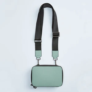 Saffinao Leather Mini Mens Crossbody Pack Fashion Mint Shoulder Messenger Bag for Men