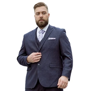Plus-size Men's Suit European Version of High Quality Business Casual Meteor Stripes Loose Suit