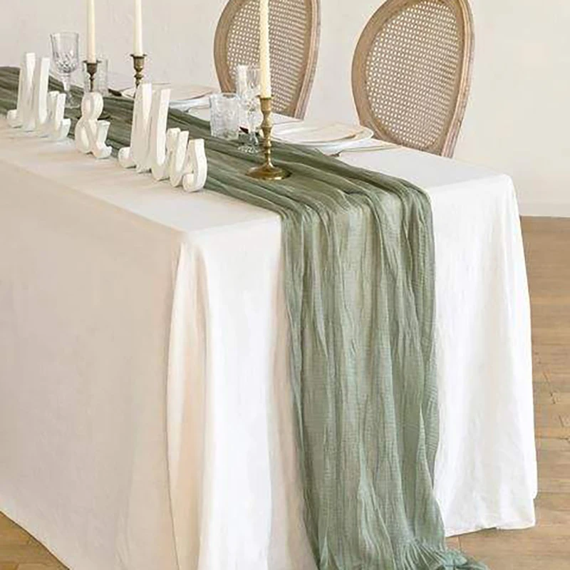 Марлевая настольная дорожка роскошная оптовая продажа зеленая красивая декоративная для Марли Настольная свадебная