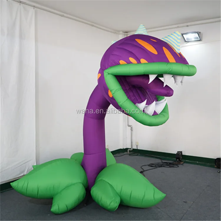 Customized Automatic Open and Close Inflatable Flower Man Eater Plant for bar Event Decoration