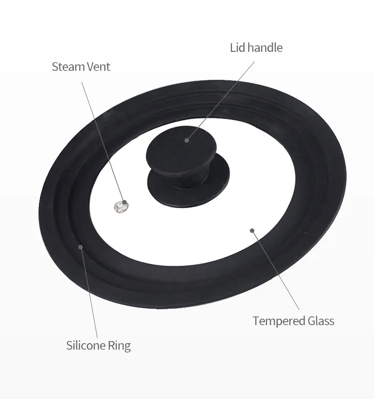161820cm Universal Silicone Glass Lid,Silicone Glass Cover,Glass Lid With Silicone Rim