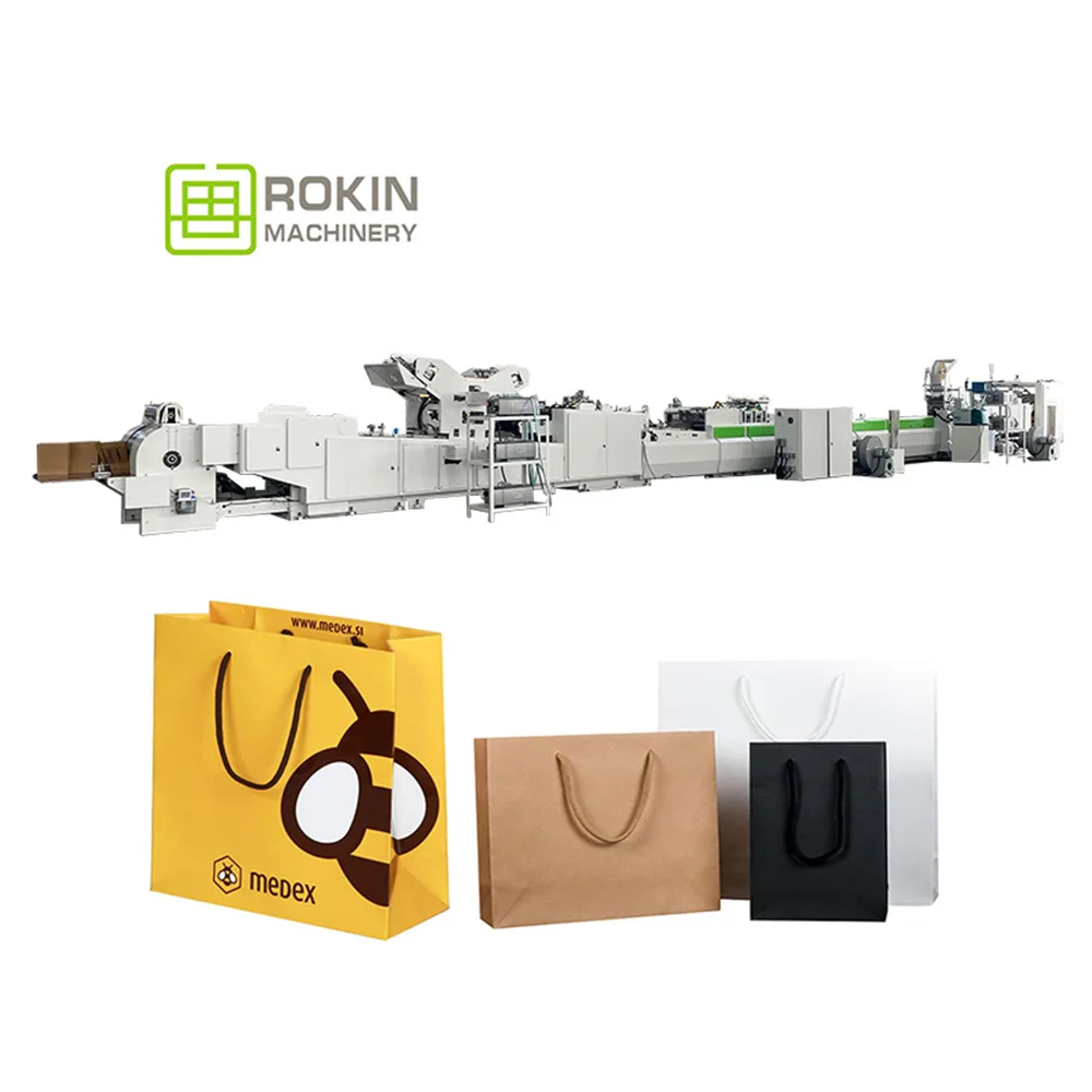 Sheet Feeding Kraft Brown Paper Bag Printing Making Machine Fully Automatic Machine Manufacture Paper Bag Make Paper