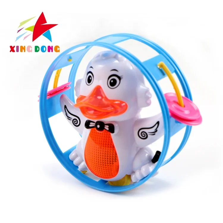 Cartoon animal play set funny toys pull line car for kids with light and hand bell