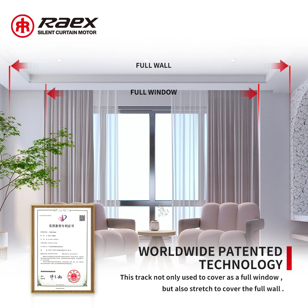 Smart Ceiling Rail Recessed Triple Remote Control Curved Double Electric Curtain Track System
