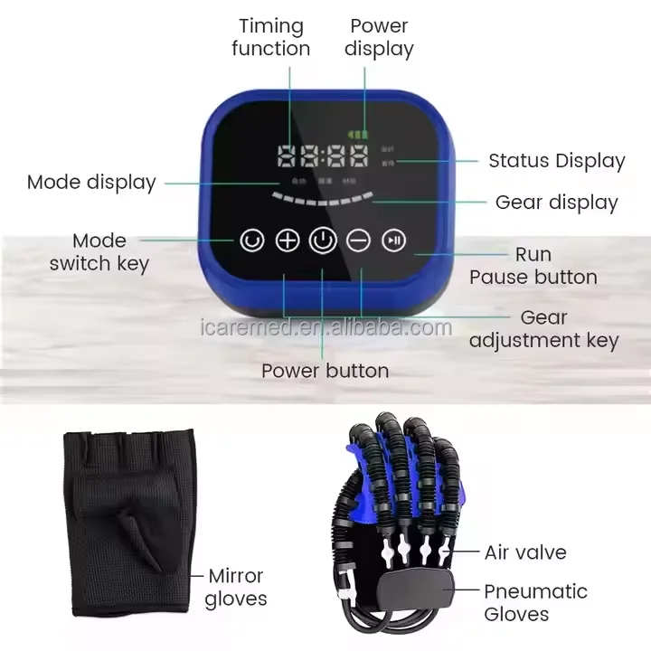Portable Finger Robot Mirror Therapy Hand Exercise Training Rehabilitation Gloves for Stroke Patients