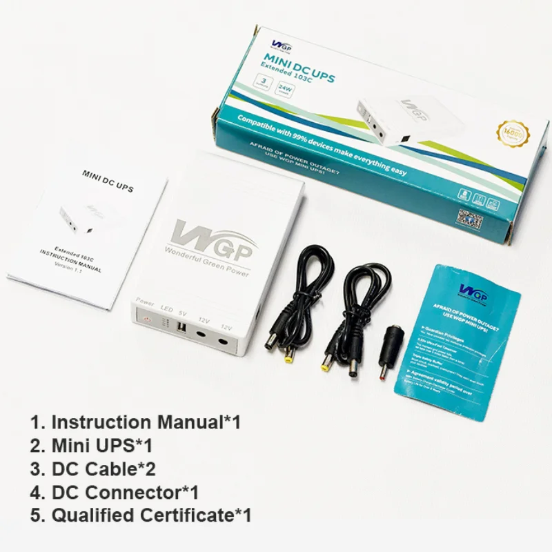 WGP Mini Ups 16000mAh Multiple Output Usb 5v Dc 9v 12v  Mini Ups for Wifi Router 12v Online UPS