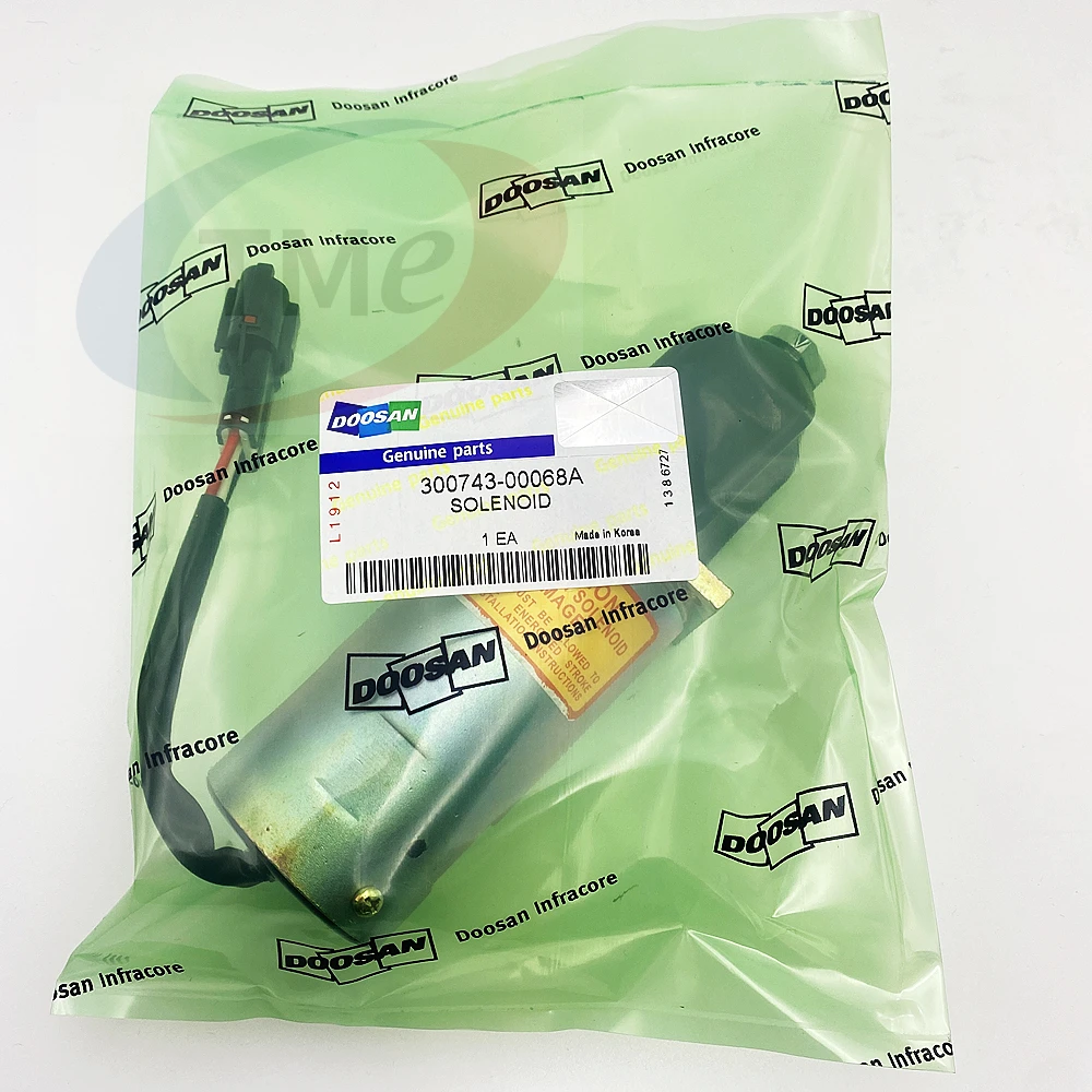 65.25900-6006A 24V Shutdown Solenoid Valve 300743-00068A 300743-00068 Fits for DAEWOO DOOSAN D1146T P158LE P180LE P222LE
