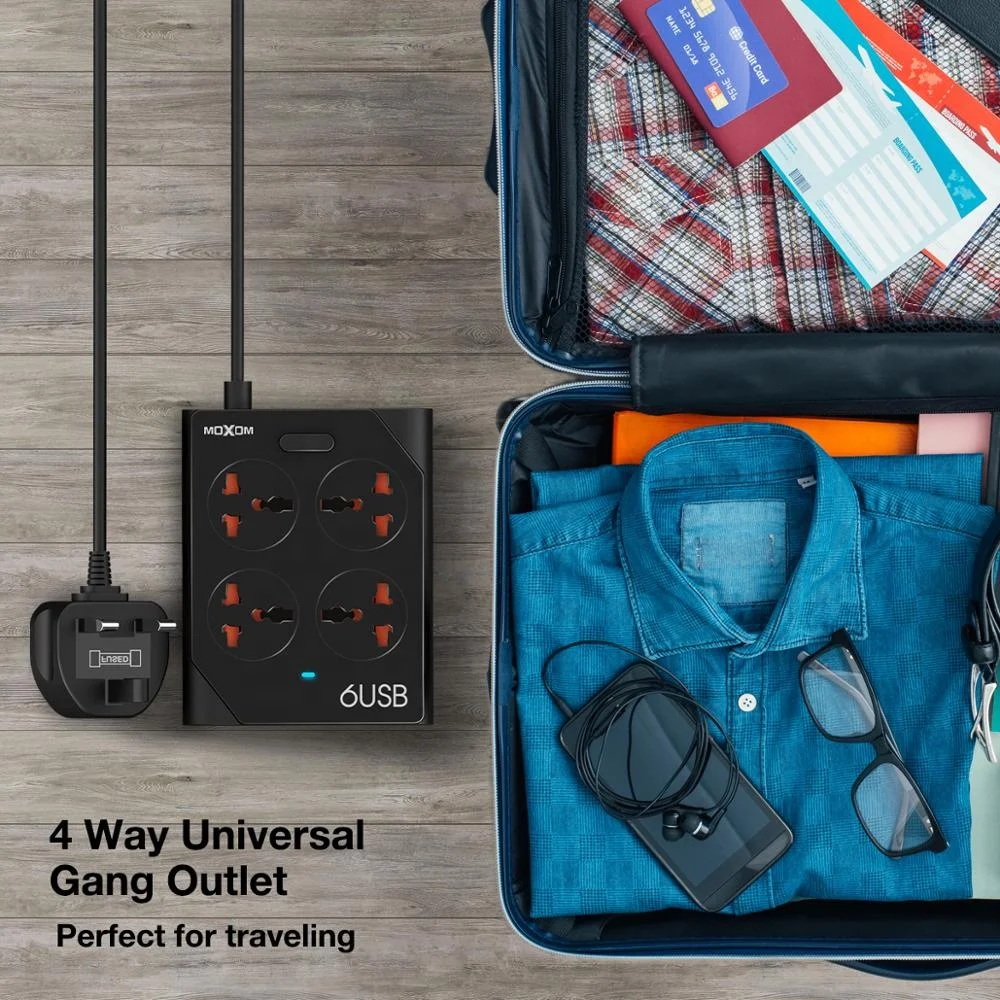 
Лидер продаж универсальный удлинитель MOXOM EU UK умный удлинитель с 6 USB 4 розетками 