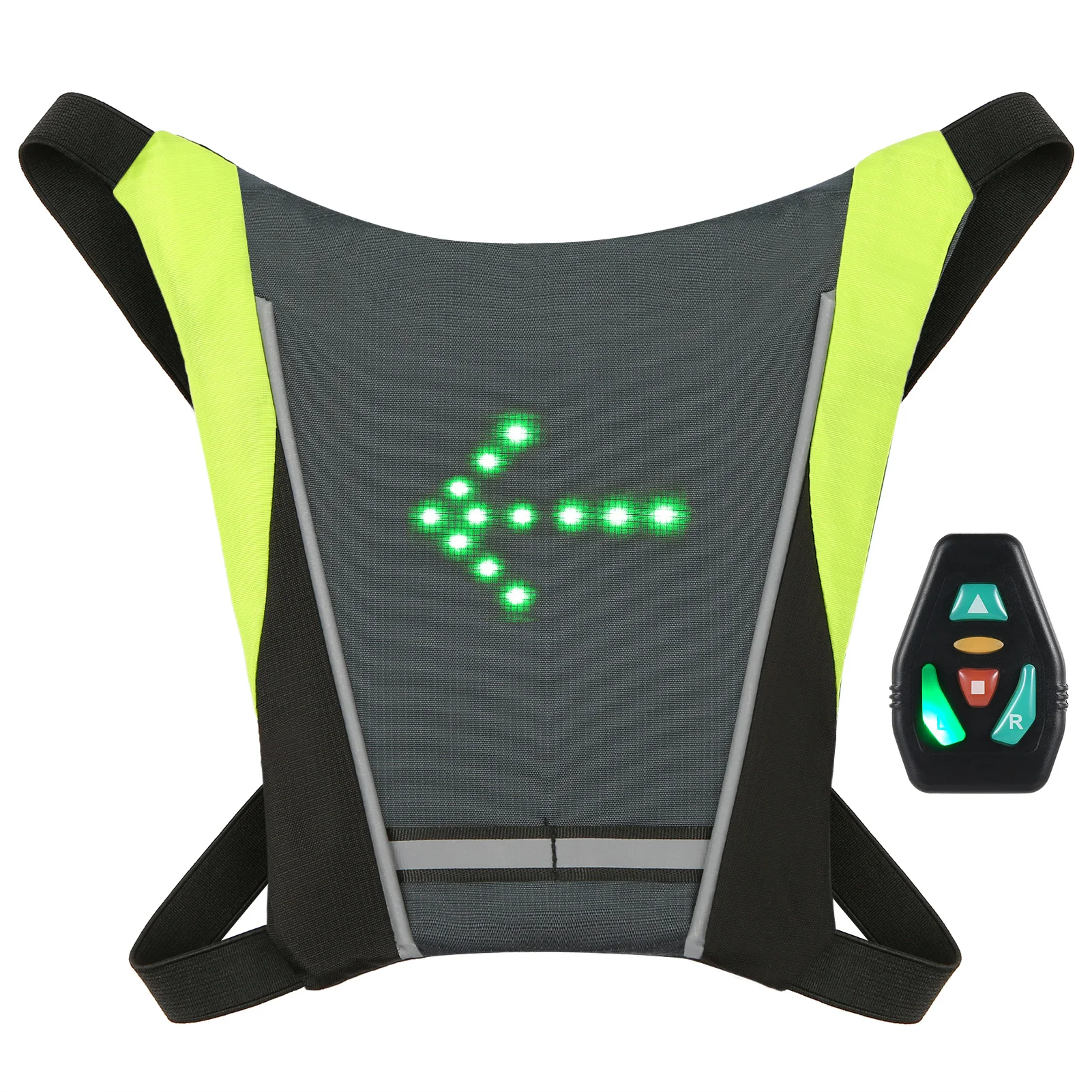 Scooter Indicator Turn Signal Light Led Vest USB Reflective Backpack Attachment Jackets Yellow for Hiking Riding Bike Bag